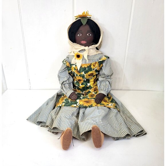 Handmade Other - Extra Large Handmade Folk Doll Three Feet Tall With Sunflowers
